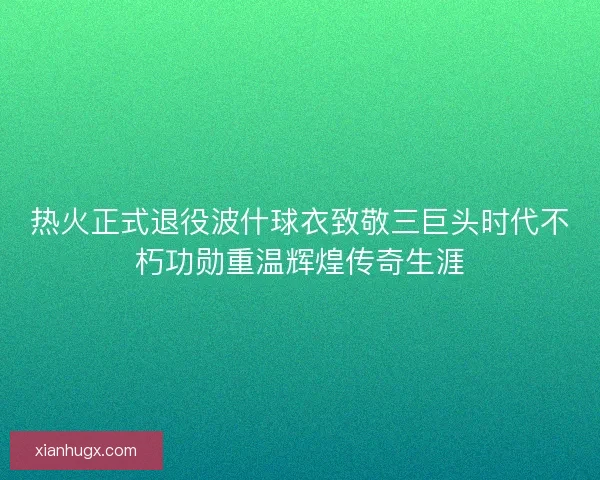 热火正式退役波什球衣致敬三巨头时代不朽功勋重温辉煌传奇生涯